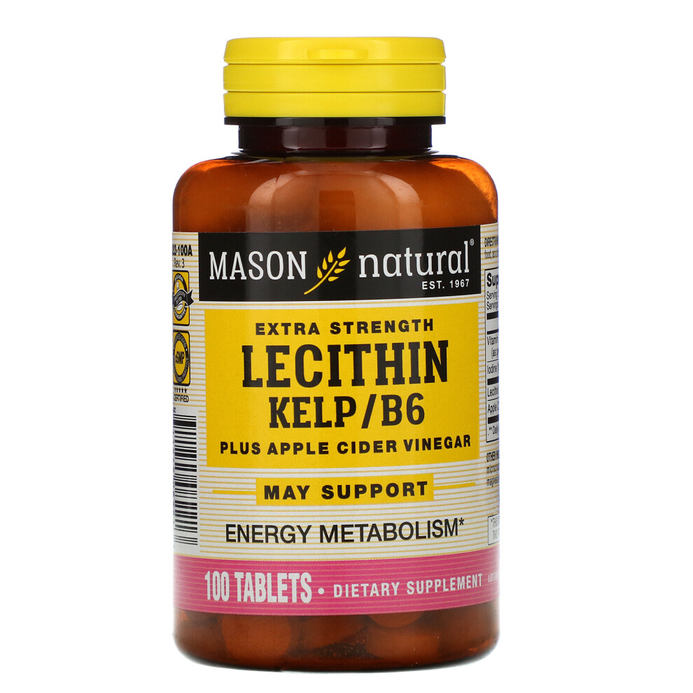 Photos - Vitamins & Minerals Mason Natural , Lecithin Kelp/B6 Plus Apple Cider Vinegar, Extra Strength, 100 Tablets 