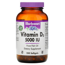 Bluebonnet Nutrition, Vitamin D3, 125 mcg (5.000 IE), 250 Softgels