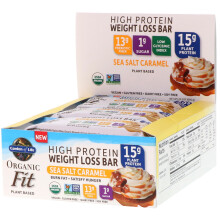 Garden of Life, Organic Fit, High Protein Weight Loss Bar, Salted Caramel Chocolate, 12 Bars, 1.94 oz (55 g) Each