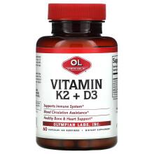 Olympian Labs, Vitamine K2 + D3, 60 Gélules