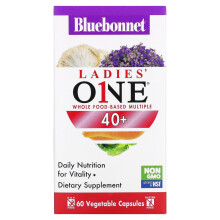 Bluebonnet Nutrition, Ladies' ONE, Multiple à Base d'Aliments Entiers, 40+, 60 Gélules Végétales