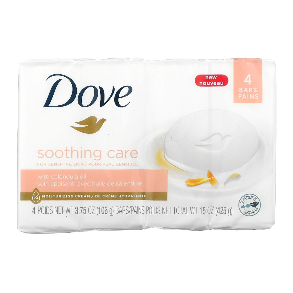 Dove, Soothing Care Soap Bar, 4 Bars, 3.75 oz (106 g) Each
