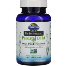 Garden of Life, Dr. Formulated, DHA Prénatal Végétalien, 400 mg, 30 Gélules