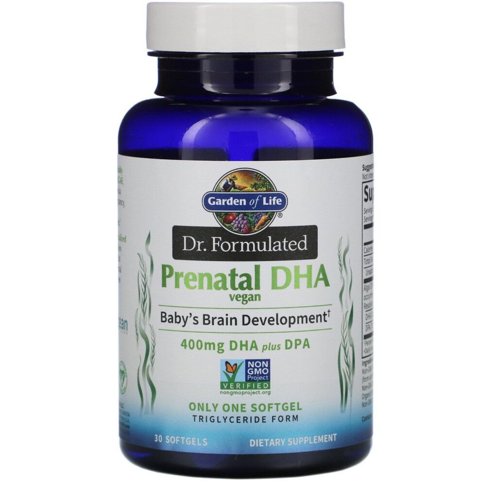 Garden Of Life , Dr. Formulated, Vegan Prenatal Dha, 400 Mg 30 Softgels