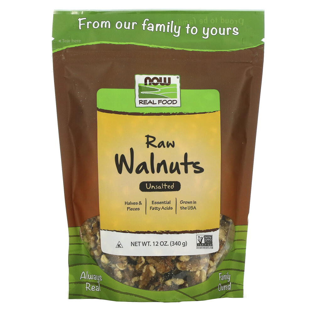 Now Foods , Real Food, Raw Walnuts, Unsalted, 12 Oz (340 G)