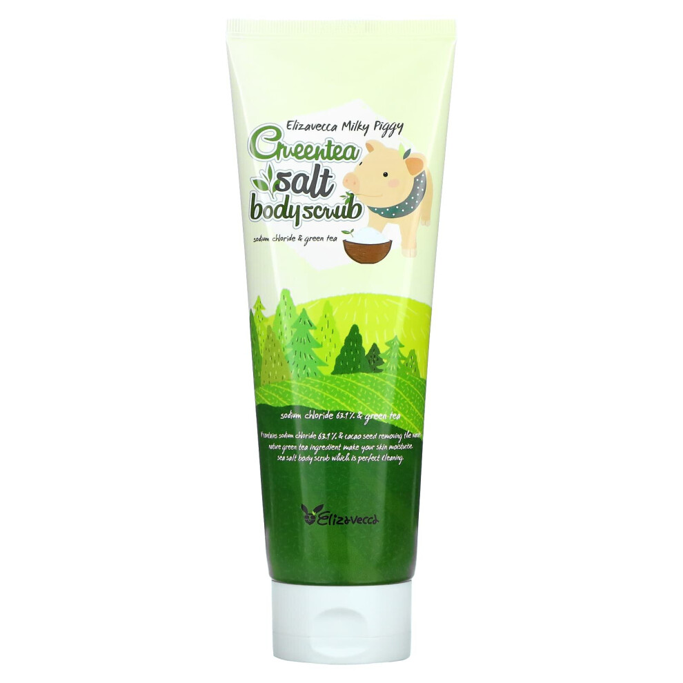 Elizavecca Green Milky Piggy, Tea Salt Body Scrub, 10.58 Oz (300 G)