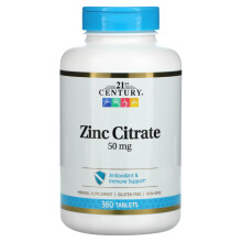 21st Century, Zinkcitrat, 50 mg, 360 Tabletten