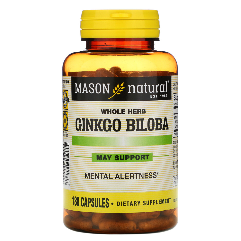 Mason Natural , Whole Herb Ginkgo Biloba, 180 Capsules