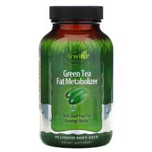 Irwin Naturals, Métaboliseur de Graisses au Thé Vert, 75 Gélules Molles Liquides