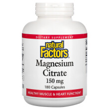Natural Factors, Magnesiumcitrat, 150 mg, 180 Kapseln