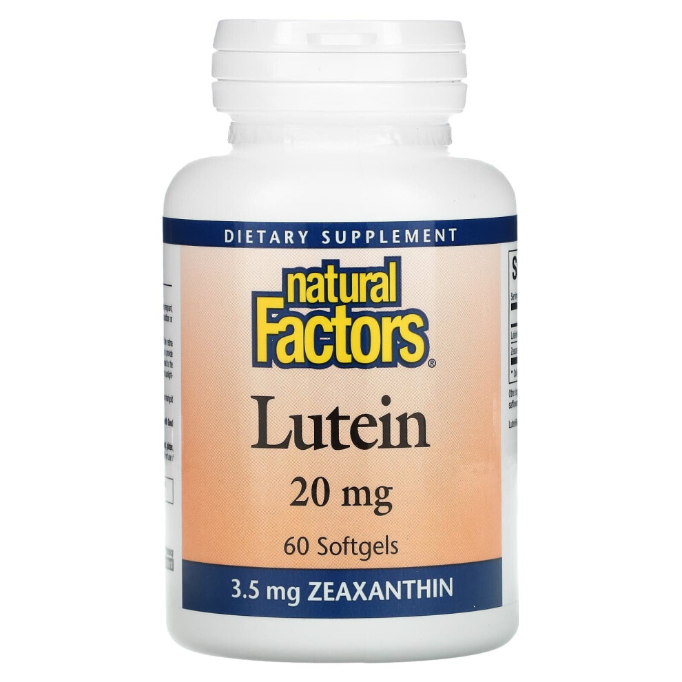 Natural Factors , Lutein, 20 Mg, 60 Softgels
