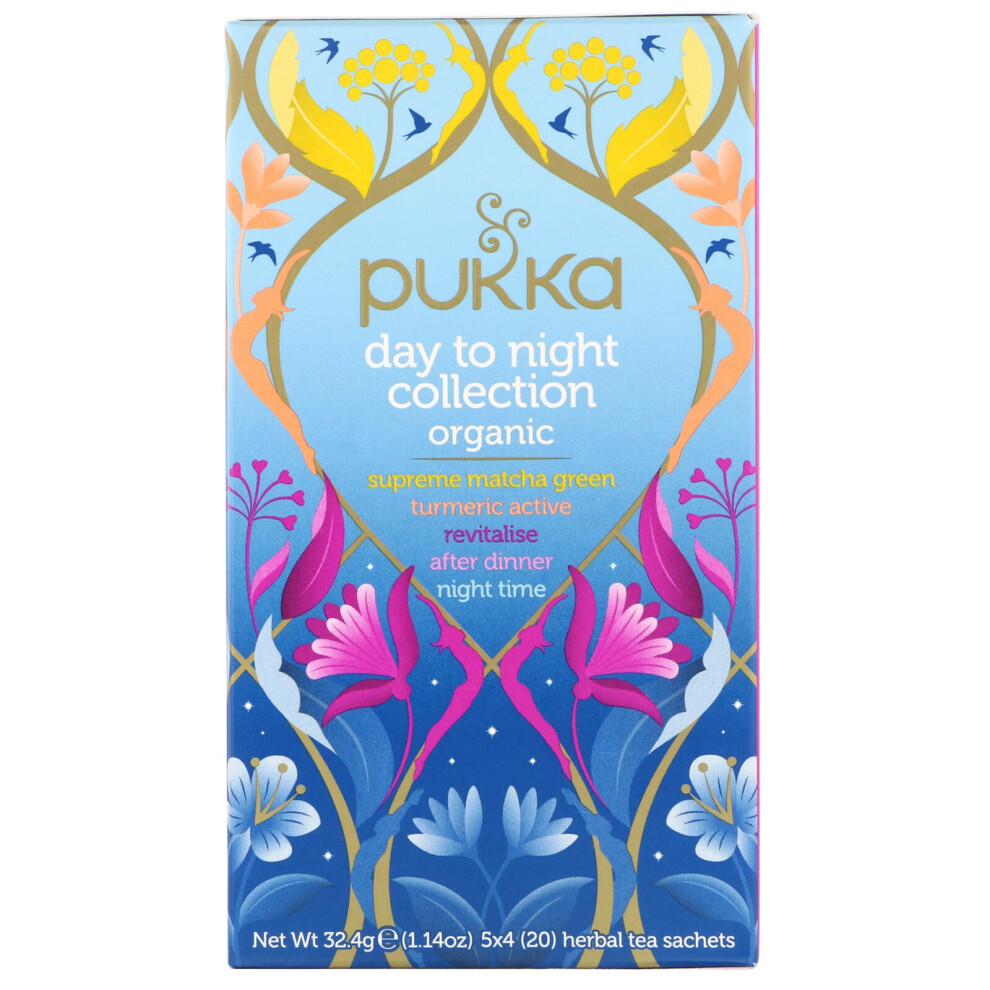 Pukka Herbs, Organic Day to Night Collection, 20 Herbal Tea Sachets, 1.14 oz (32.4 g)