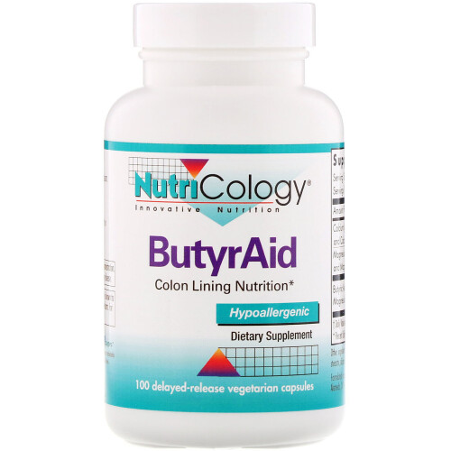 Nutricology, ButyrAid, 100 magensaftresistente vegetarische Kapseln