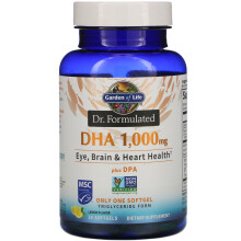 Garden of Life, Dr. Formulated DHA plus DPA, Zitrus, 1.000 mg, 30 Weichkapseln