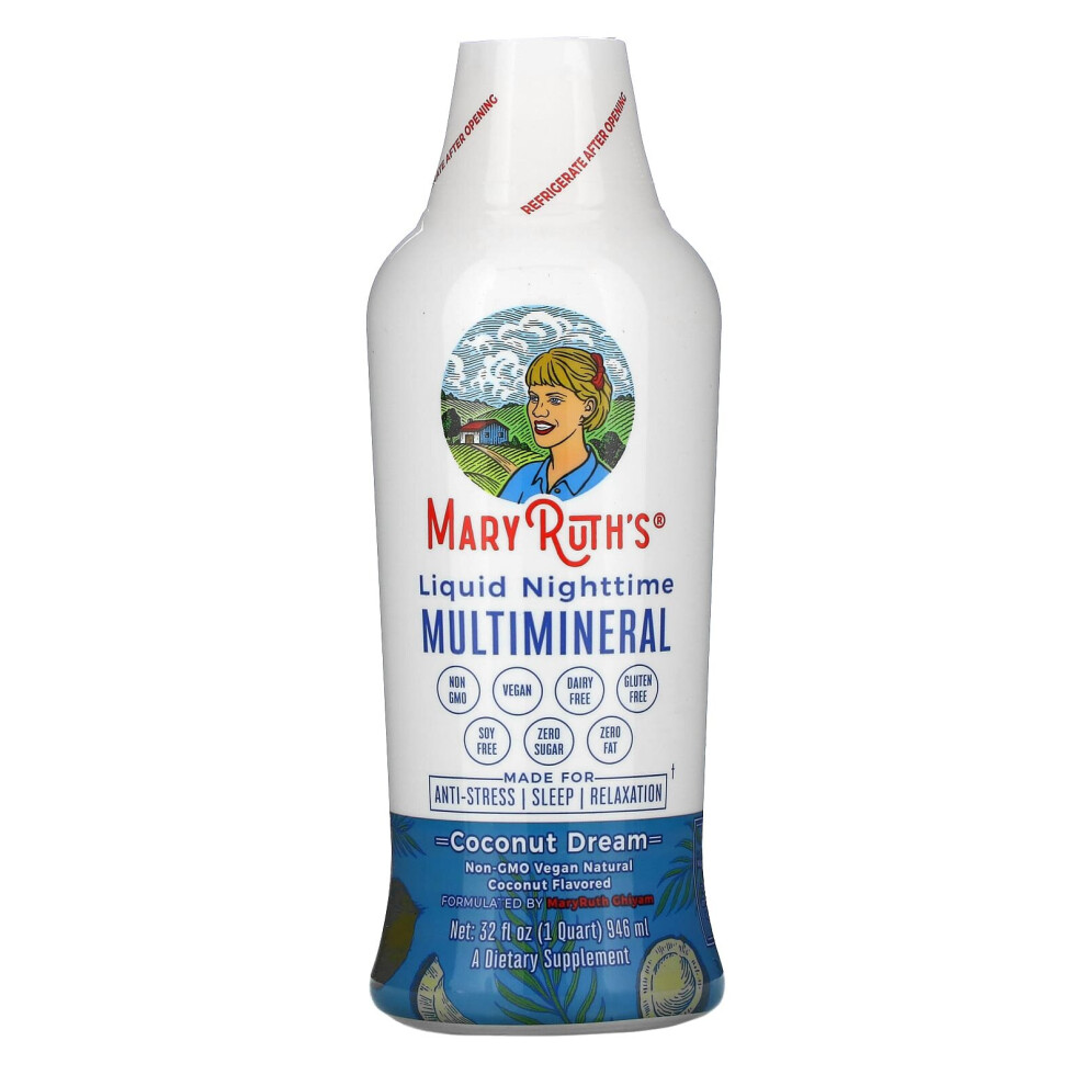 Maryruth Organics , Liquid Nighttime Multimineral, Coconut Dream, 32 Fl Oz (946 Ml)