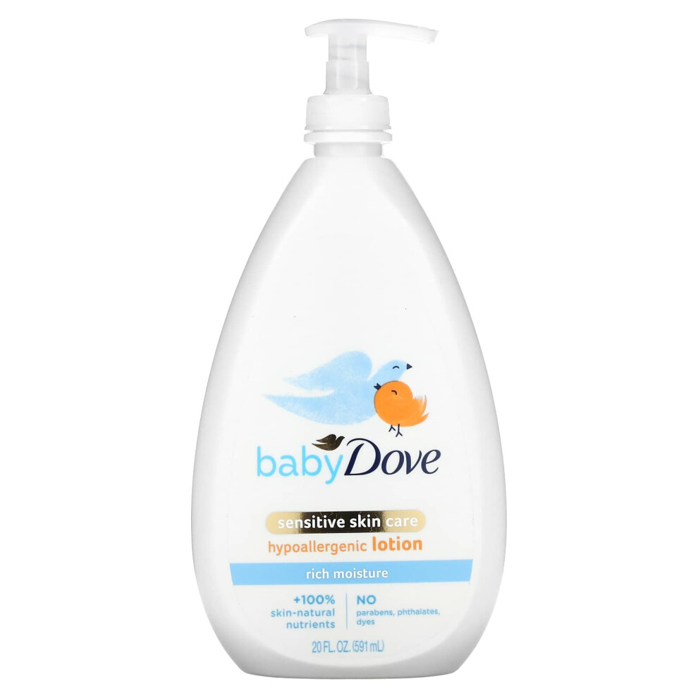 Dove, Baby, Sensitive Skin Care, Hypoallergenic Lotion, Rich Moisture, 20 fl oz (591 ml)