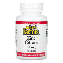 Natural Factors, Zinkcitrat, 50 mg, 90 Tabletten