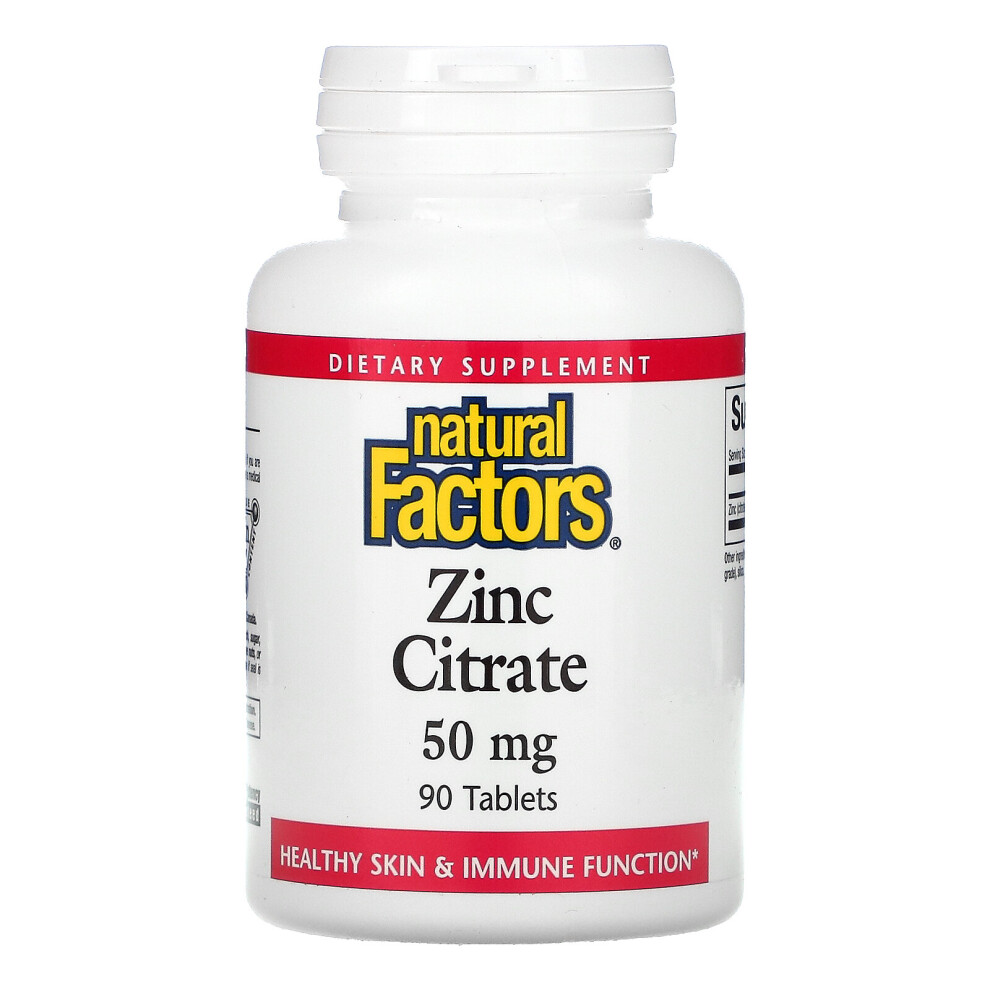 Natural Factors , Zinc Citrate, 50 Mg, 90 Tablets