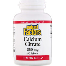 Natural Factors, Citrate de Calcium, 350 mg, 90 Comprimés