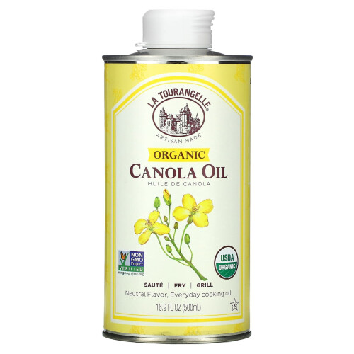La Tourangelle Organic Canola Oil, 16.9 fl oz (500 ml) - Expeller-Pressed, USDA Organic, Neutral Flavor, Kosher
