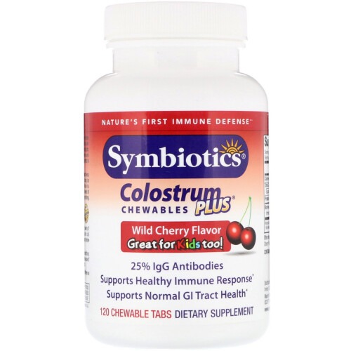 Symbiotics, Colostrum Plus, Wildkirschgeschmack, 120 Kautabletten