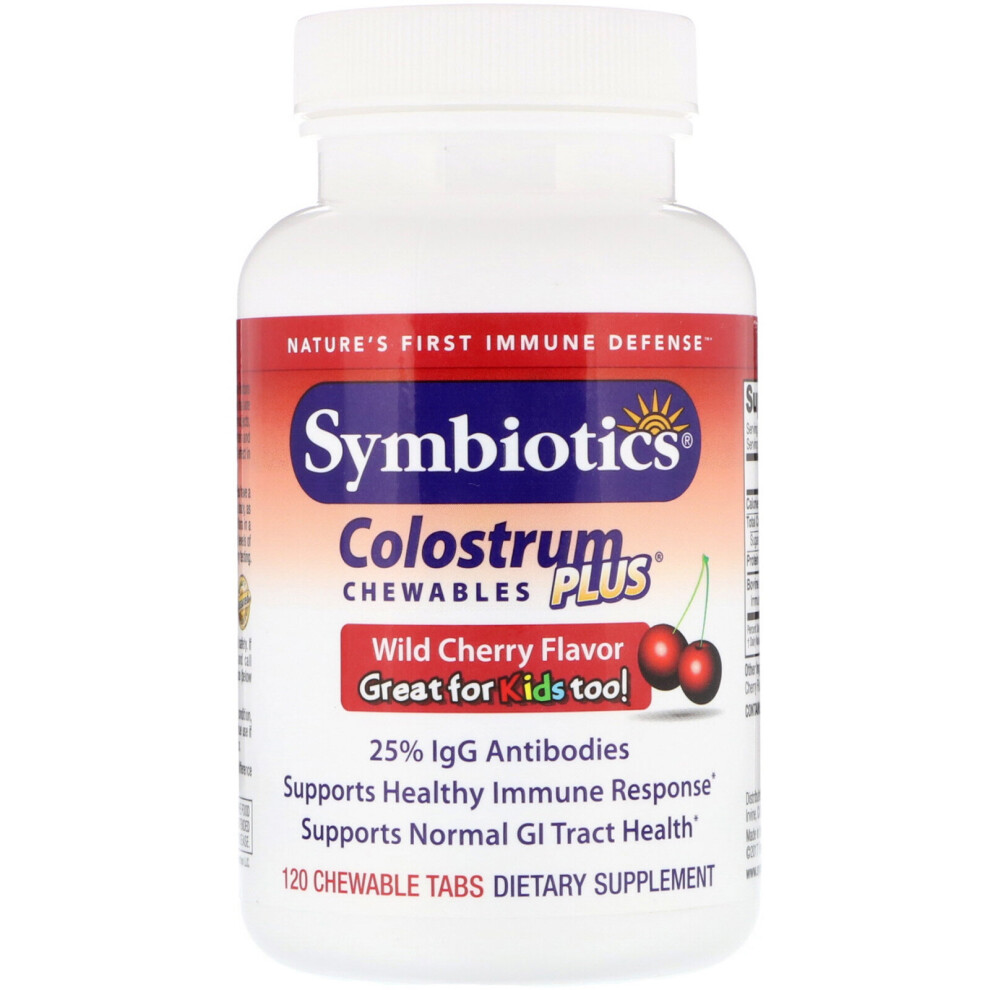 Symbiotics , Colostrum Plus, Wild Cherry Flavor, 120 Chewable Tabs