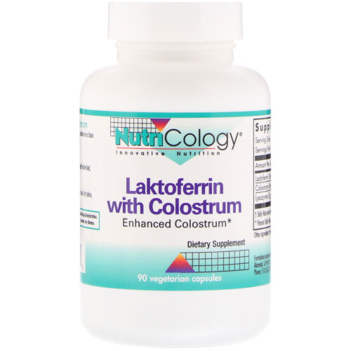 Nutricology, Laktoferrin mit Kolostrum, 90 Vegicaps
