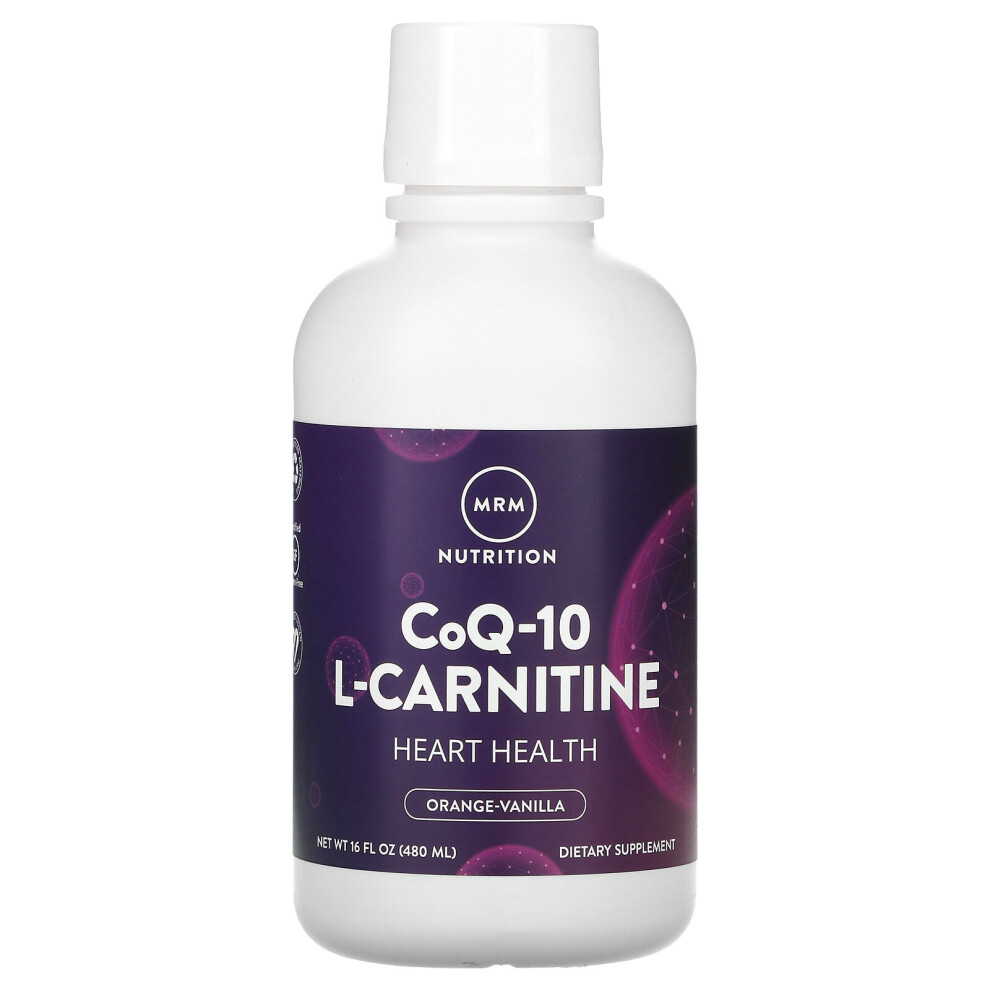 Mrm , Coq-10 L-Carnitine Liquid, Orange-Vanilla, 16 Fl Oz (480 Ml)
