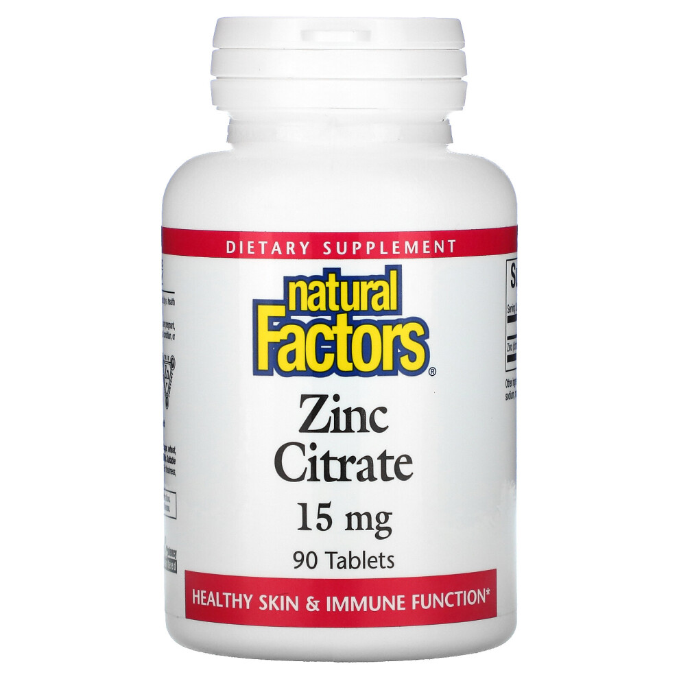 Natural Factors , Zinc Citrate, 15 Mg, 90 Tablets