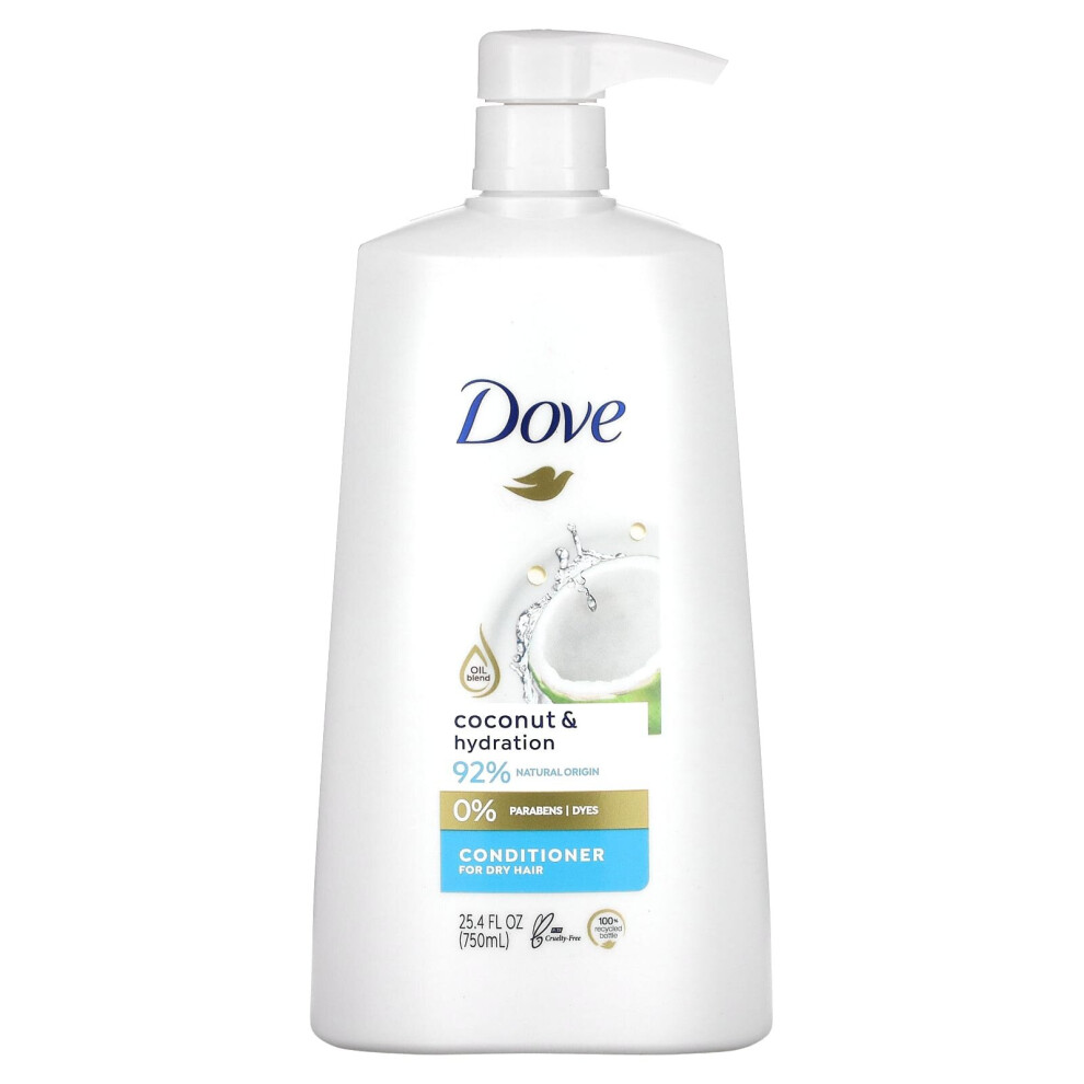 Dove, Conditioner, For Dry Hair, Coconut & Hydration, 25.4 fl oz (750 ml)