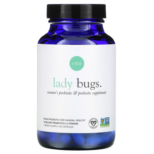 Ora, Lady Bugs, Complément Probiotique & Prébiotique pour Femmes, 60 Gélules