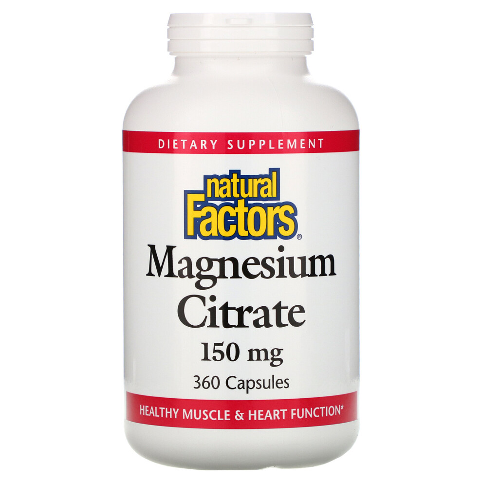 Natural Factors , Magnesium Citrate, 150 Mg, 360 Capsules