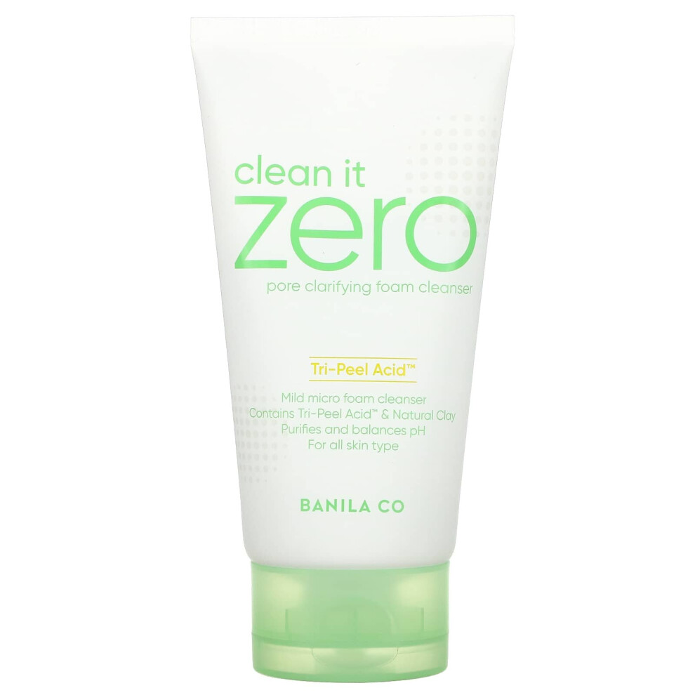 Banila Co., Clean It Zero, Tri-Peel Acid Pore Clarifying Foam Cleanser, 5.07 Fl Oz (150 Ml)