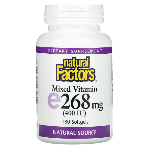 Natural Factors, Vitamine E Mixte, 268 mg (400 UI), 180 Softgels
