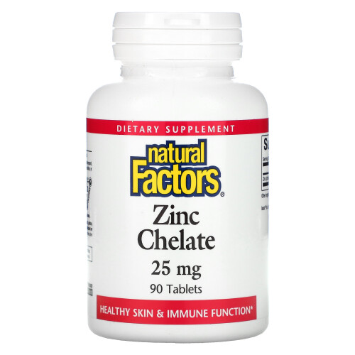 Natural Factors, Zinkchelat, 25 mg, 90 Tabletten