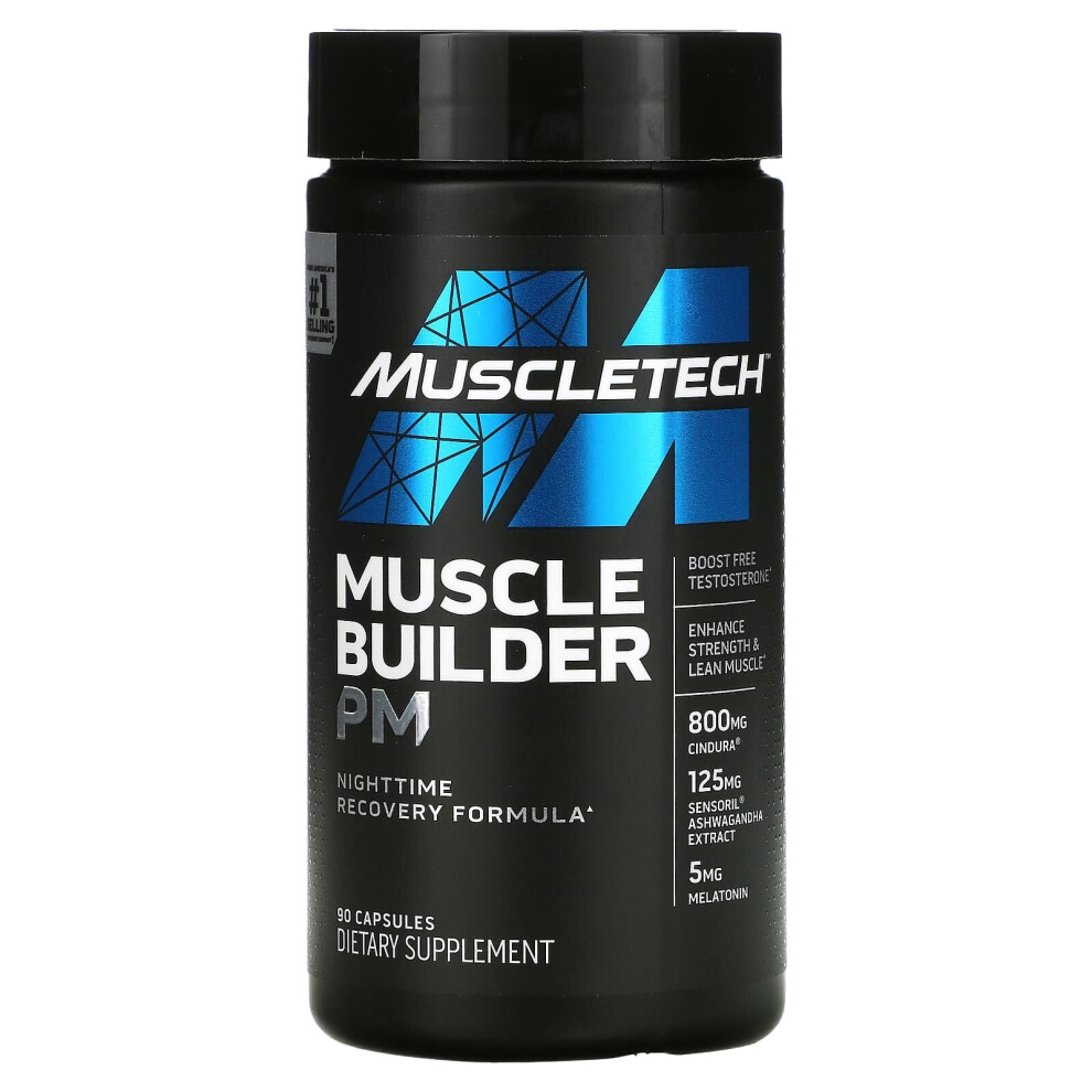 Muscletech, Muscle Builder PM, Nighttime Recovery Formula, 90 Capsules