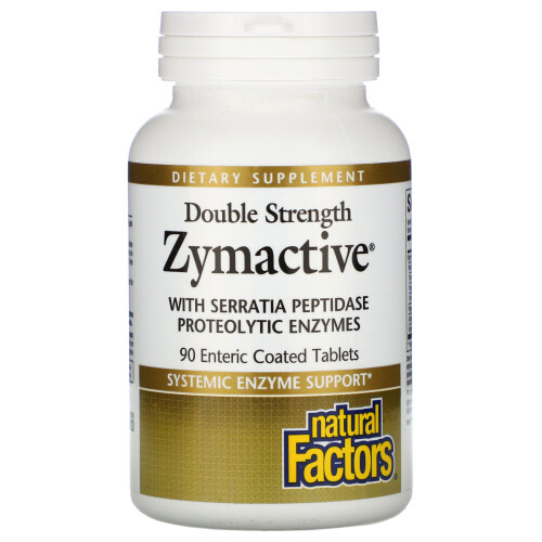 Natural Factors, Zymactive, Double Concentration, 90 Comprimés Gastrorésistants