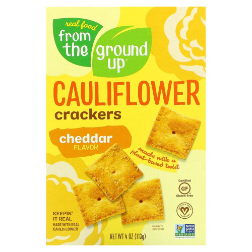 From The Ground Up, Blumenkohl-Cracker, Cheddar, 4 oz (113 g)