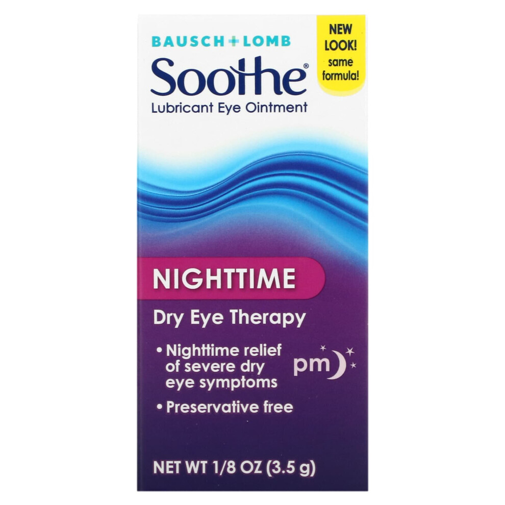 Bausch + Lomb, Soothe, Lubricant Eye Ointment, Nighttime, 1/8 Oz (3.5 g)