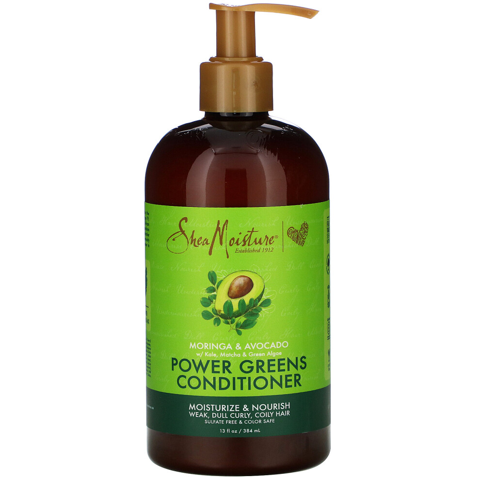 Shea Moisture Green Sheamoisture, Power S Conditioner, Moringa & Avocado, 13 Fl Oz (384 Ml)