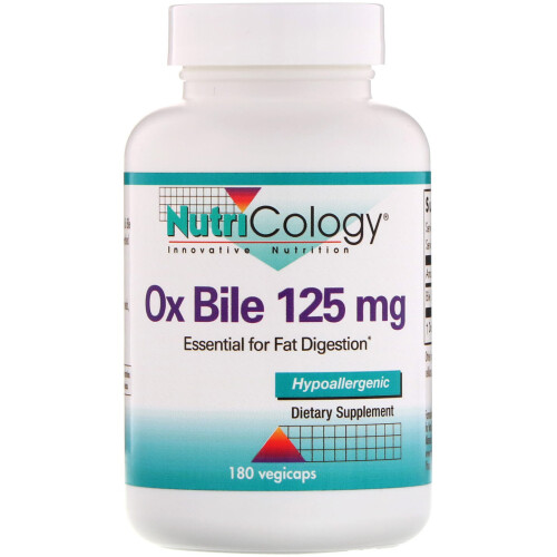 Nutricology, Bile de Bœuf, 125 mg, 180 Végicaps