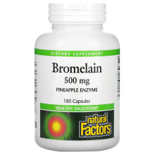 Natural Factors, Bromelain, 500 mg, 180 Capsules