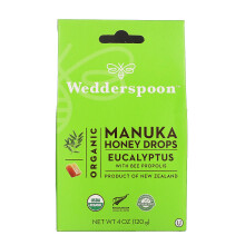 Wedderspoon, Pastilles de Miel de Manuka Biologique, Eucalyptus avec Propolis d'Abeille, 20 Comprimés, 4 oz (120 g)