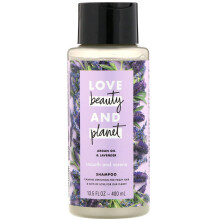 Love Beauty and Planet Shampoo all'olio di argan liscio e sereno per il controllo dell'effetto crespo Olio di argan e lavanda senza solfati 13,5