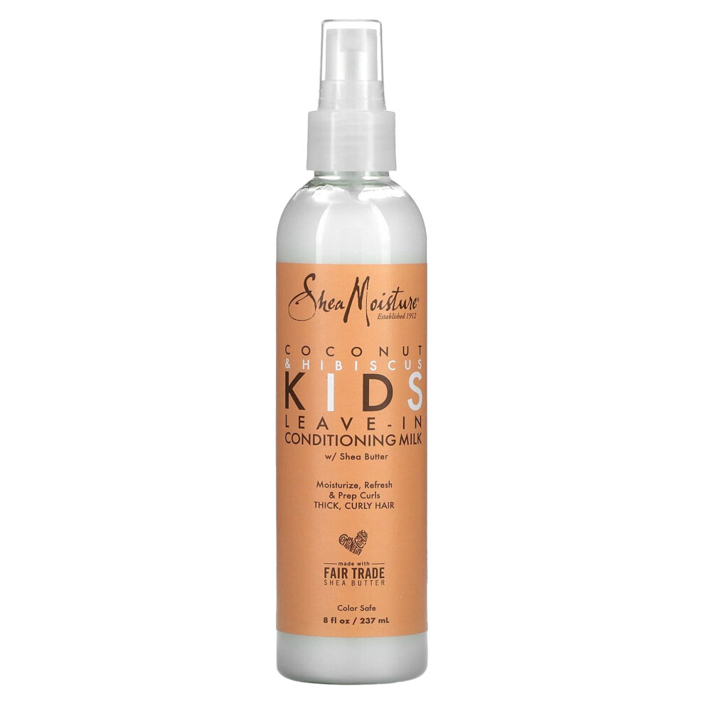 Shea Moisture Sheamoisture, Kids, Leave-In Conditioning Milk With Shea Butter, Thick, Curly Hair, Coconut & Hibiscus, 8 Fl Oz (237 Ml)