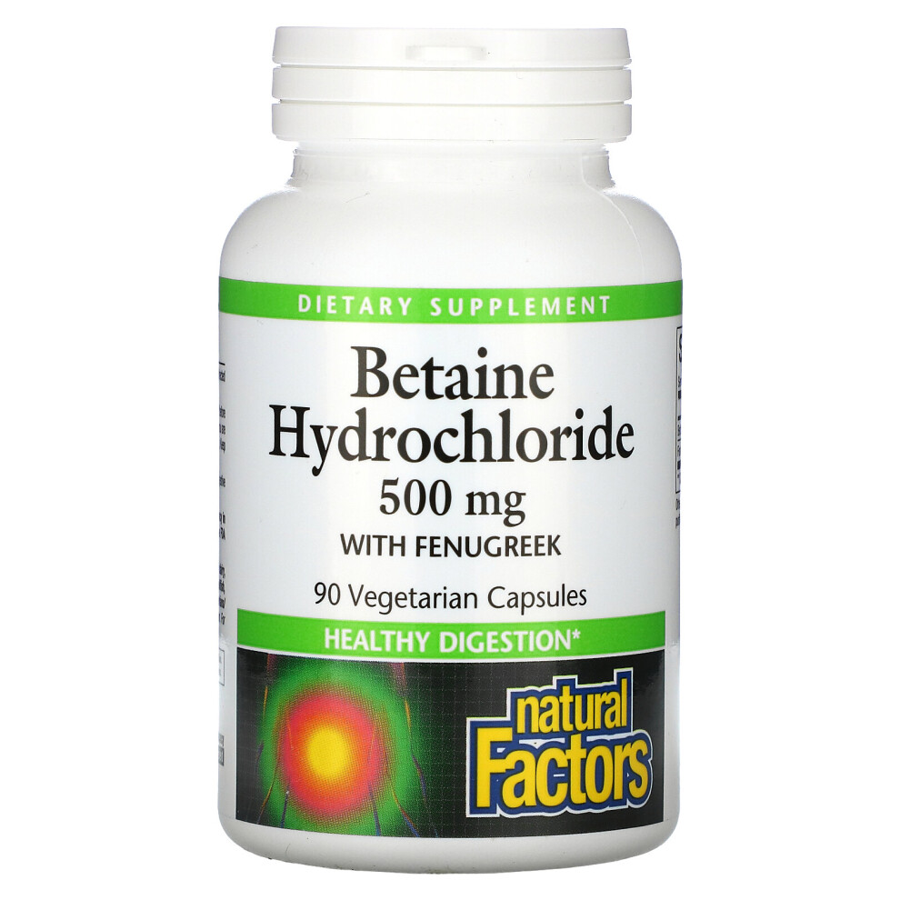 Natural Factors , Betaine Hydrochloride, 500 Mg, 90 Vegetarian Capsules