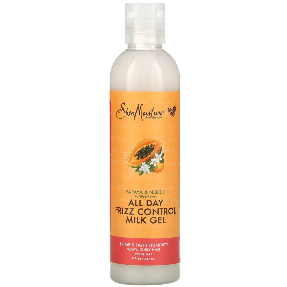 SheaMoisture, All Day Frizz Control Milk Gel, Papaya & Neroli with Elderflower, 8 fl oz (237 ml)