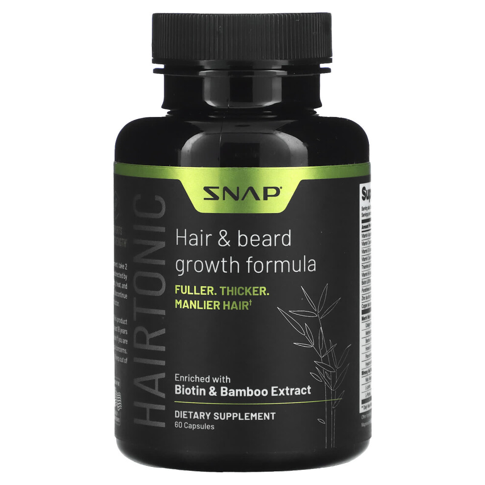 Snap Supplements , Hairtonic, Hair & Beard Growth Formula, 60 Capsules