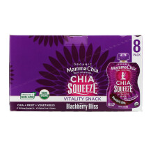 Mamma Chia, Bio Chia Squeeze, Vitalitätssnack, Brombeerfreude, 8 Quetschbeutel, je 3,5 Unzen (99 g)