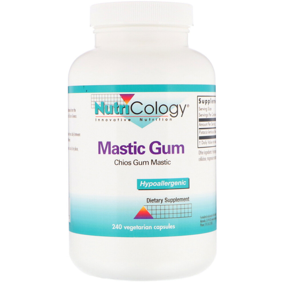 Nutricology , Mastic Gum, Chios Gum Mastic, 240 Vegetarian Capsules